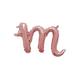 Air-Filled Rose Gold Lowercase Cursive Letter (m) Foil Balloon, 16in x 10in